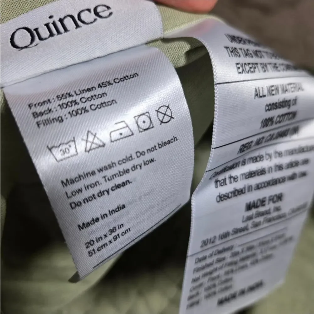NWOT Quince European Linen Cotton Stitch Quilt 3Pc Set King Cal King Willowleaf